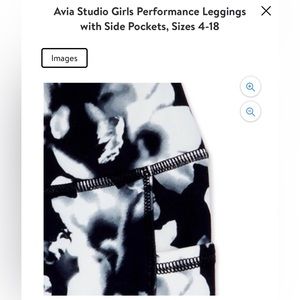 Avia Studio Girls Performance Leggings with Side Pockets Size 18 XXL.